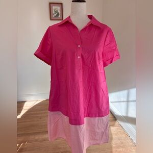 Emma & Michele Medium 2 tone pink Shirt Dress with Pockets